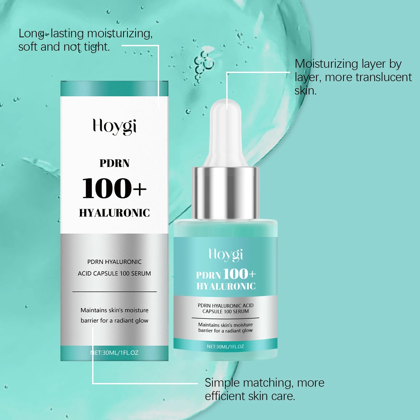 30ML Hyaluronic Acid Face Serum Daily Moisturizing Improve Dryness Enhance Smoothness Soothing Discomfort Glowing Facial Serum