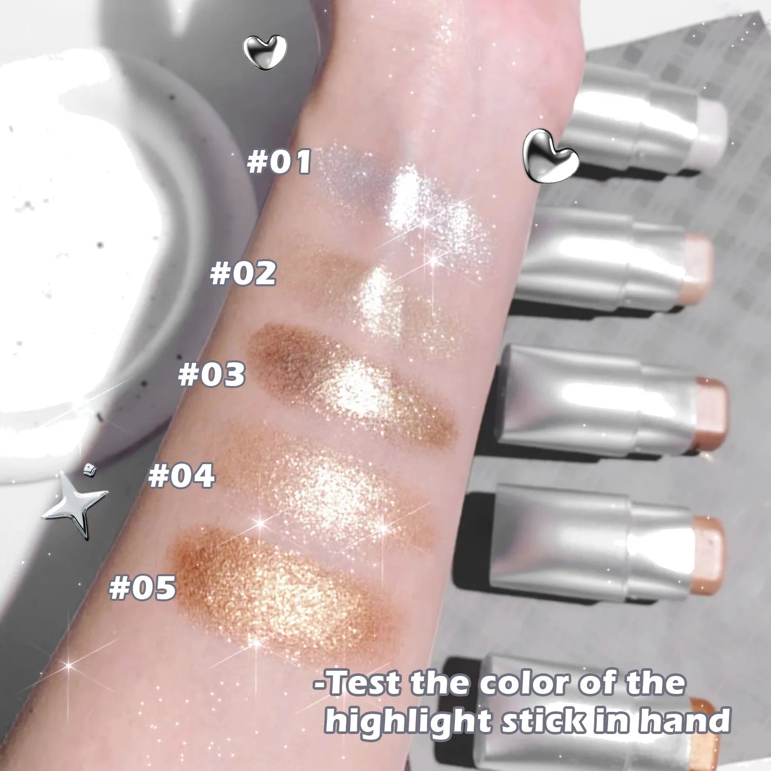 Clear Highlighter Stick Makeup Glitter Highlighter Contour Shimmer Bronzer Shading Natural Stereoscopic Face Body Llluminator