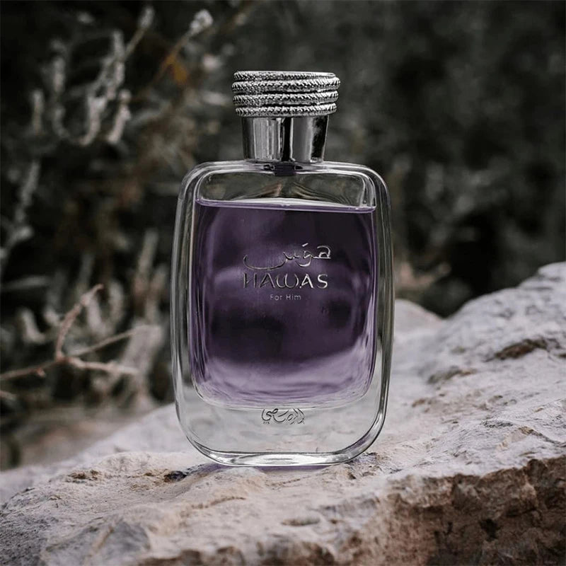 Rasasi Hawas Eau de Parfum Spray for Men – Invigorating Fresh Aquatic & Fruity Scent, Bergamot, Apple, Cinnamon & Musk, Long-Lasting Premium Arabian Fragrance, Perfect Gift, 3.4 fl oz / 100 ml