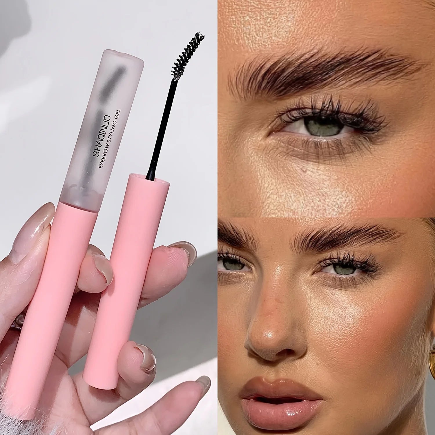 3D Brow Gel for Bold & Natural Brows, Clear Waterproof Eyebrow Styling Gel, Lightweight & Smudge-Proof, Long-Lasting Hold