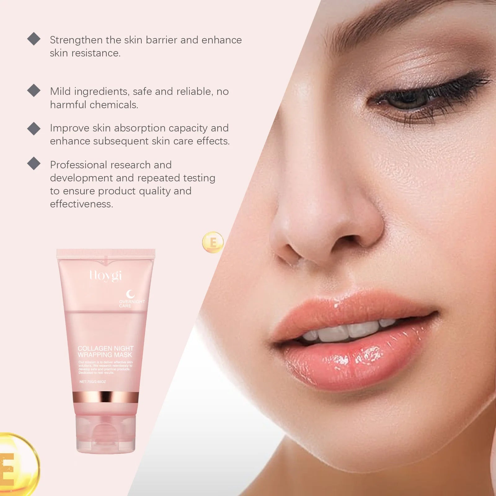 75g Hoygi Collagen Peeling Tearing Facial Mask Moisturize Nourish Beauty Skin Deep Clean Hydration Night Care Facial Mask Cream
