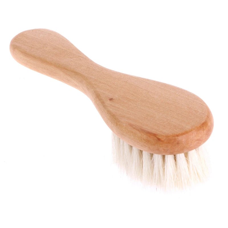 Wooden Handle Brush Baby Hairbrush Newborn Hair Brush Infant Comb Head Massager 77HD