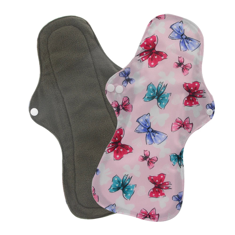 Menstrual Pads Heavy Flow Reusable Waterproof Panty Liner Bamboo Charcoal Sanitary Napkin Washable Overnight Period Cloth Pads