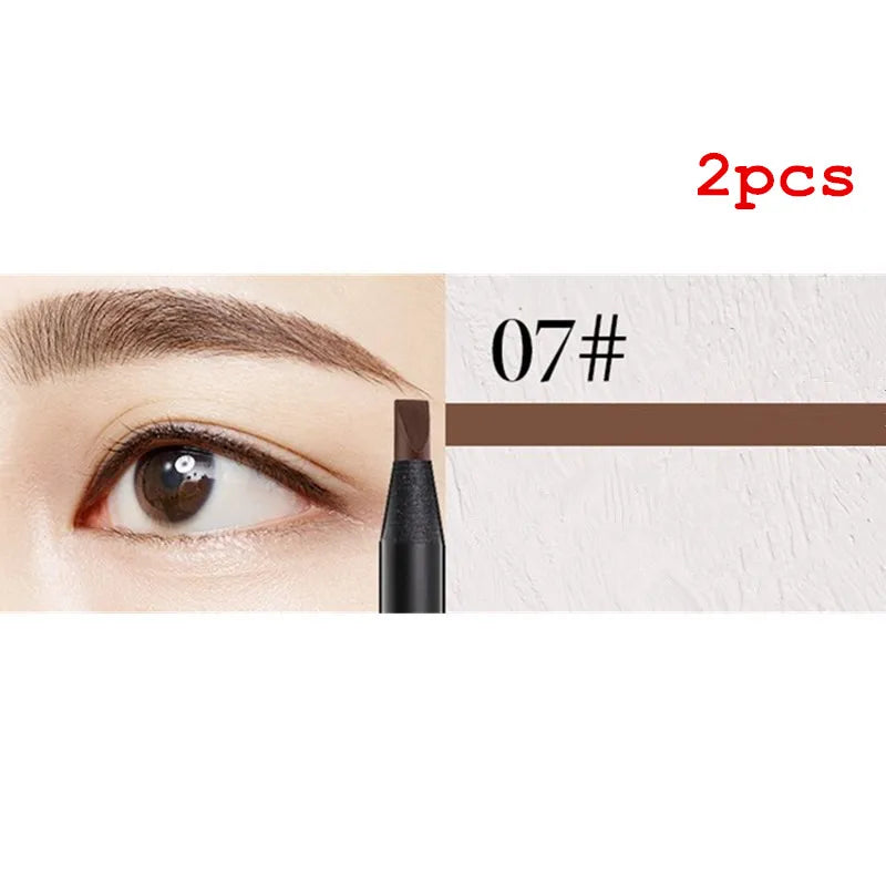 White Eyebrow Pencil Cosmetic Pen Brush for Eyeshadow Natural Long-Lasting Brows Tint Waterproof Eye Brow Makeup Set Beauty
