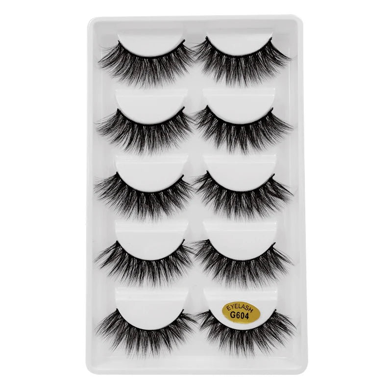3/5 Pairs Fluffy Mink Eyelashes Thick 3d Lashes False Eyelashes Dramatic Wispy Flared Eyelash Makeup Eyelash Extension G600