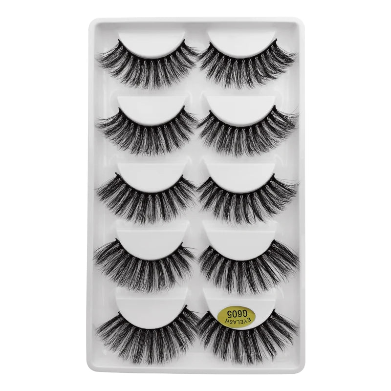 3/5 Pairs Fluffy Mink Eyelashes Thick 3d Lashes False Eyelashes Dramatic Wispy Flared Eyelash Makeup Eyelash Extension G600