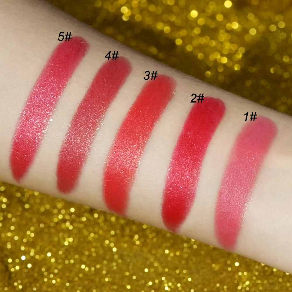 New Glitter Lipstick Moisturizing Gold Lipstick Long Lasting Lipstick Shiny Lip Gloss Velvet Matte Lipstick Glitter Lip Kit