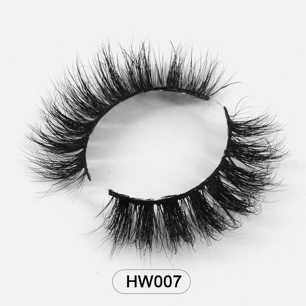 HZJY Dropshipping 10-15mm 3D Real Mink Handmade Crossing Lashes Individual Strip Thick Lash Fake Eyelashes with free paper boxes