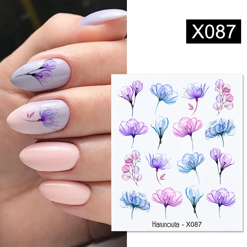 3D Nail Stickers Bronzing Gold Silver Lines Stripe Geometric Design Flowers Gradient Adhesive Slider Papers Nail Art Accessories
