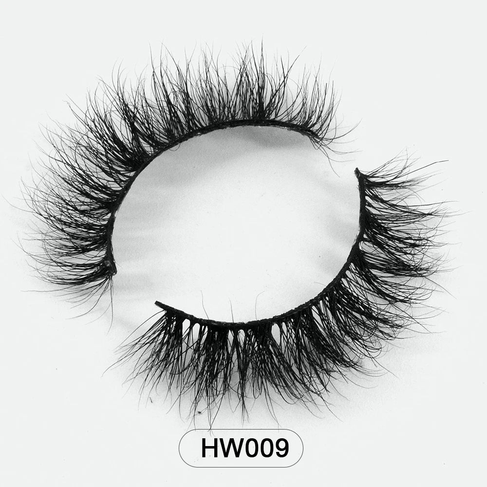 HZJY Dropshipping 10-15mm 3D Real Mink Handmade Crossing Lashes Individual Strip Thick Lash Fake Eyelashes with free paper boxes