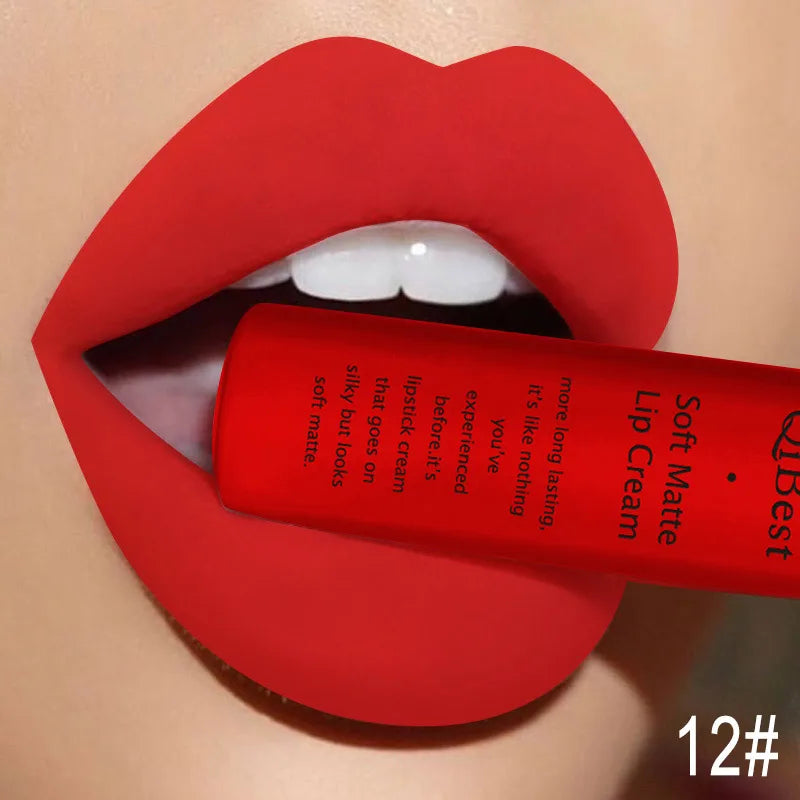 Matte Velvet Red Lipstick Waterproof  Black Lip Gloss Long Lasting Non-marking Sexy Lipgloss Makeup Liquid Lipsticks Lip Tint