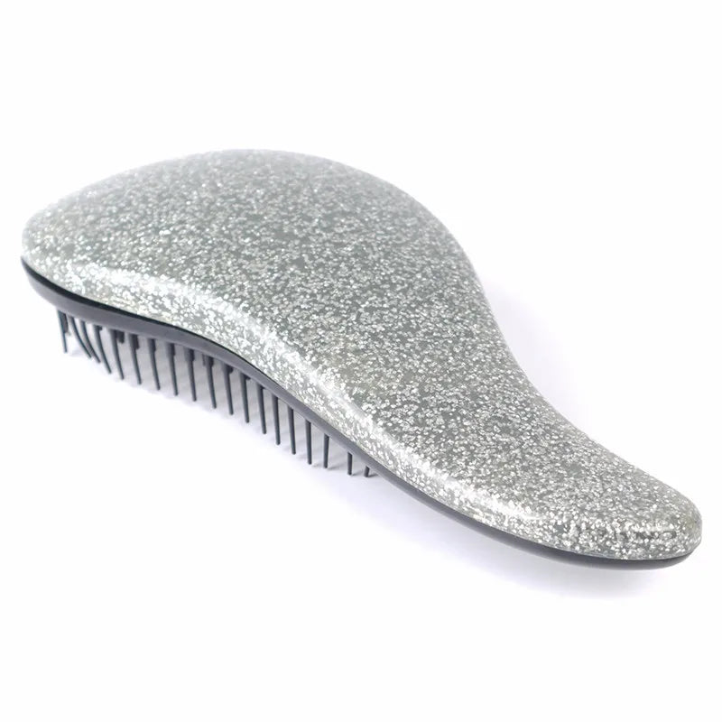 Magic Anti-static Hair Brush Handle Tangle Detangling Comb Shower Electroplate Massage Comb Salon Hair Styling Tool