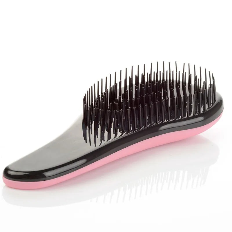 Magic Anti-static Hair Brush Handle Tangle Detangling Comb Shower Electroplate Massage Comb Salon Hair Styling Tool