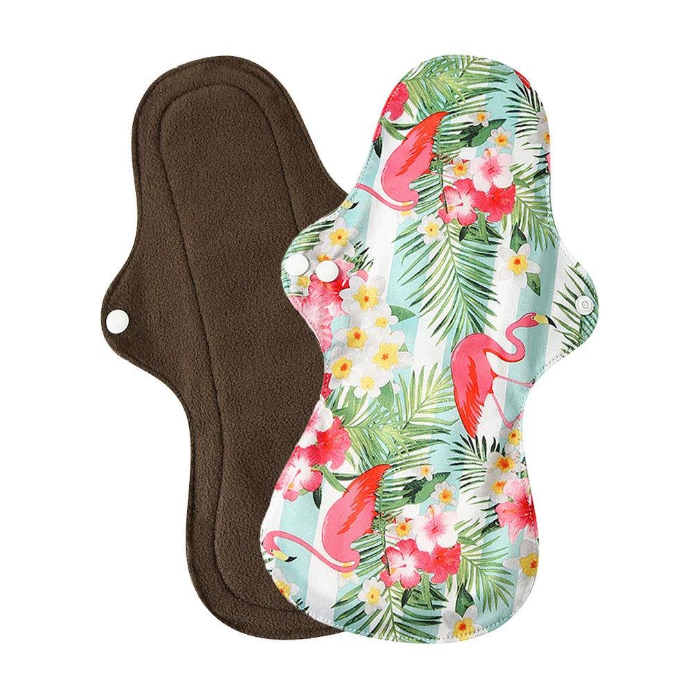 Menstrual Pads Heavy Flow Reusable Waterproof Panty Liner Bamboo Charcoal Sanitary Napkin Washable Overnight Period Cloth Pads