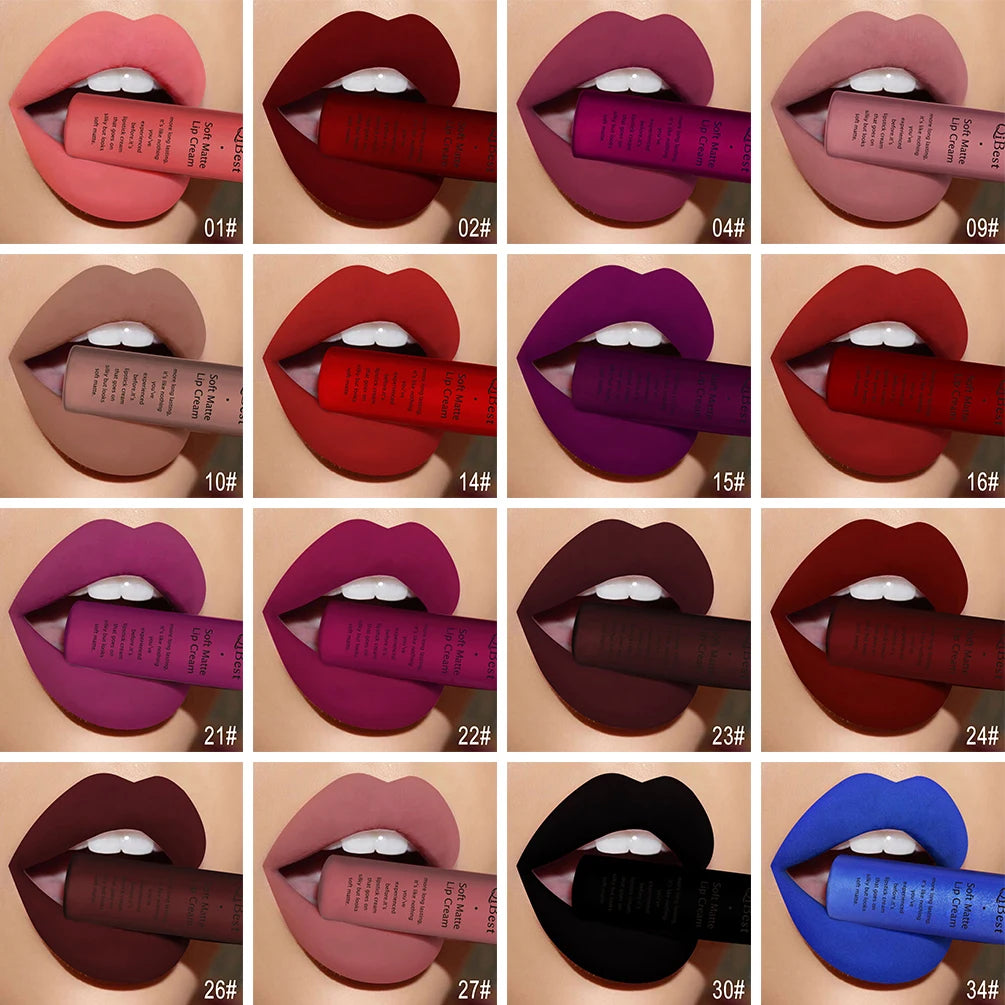 Matte Velvet Red Lipstick Waterproof  Black Lip Gloss Long Lasting Non-marking Sexy Lipgloss Makeup Liquid Lipsticks Lip Tint