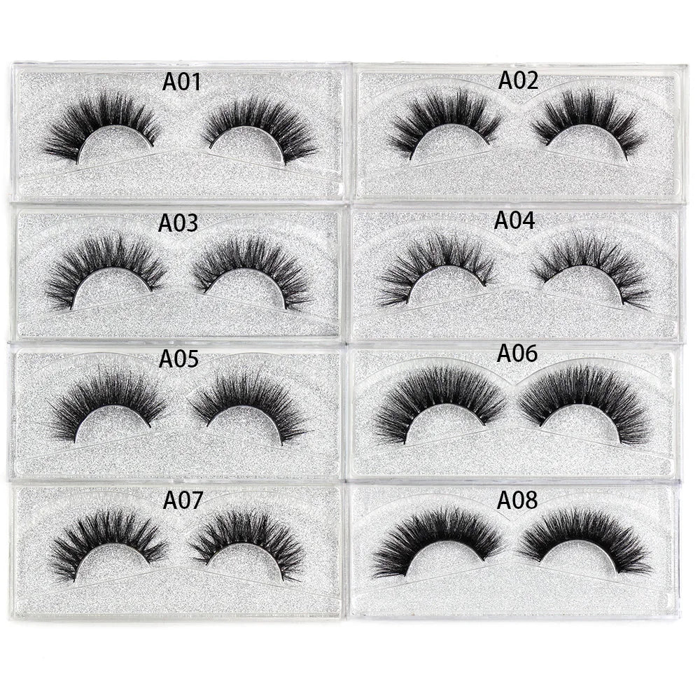 LEHUAMAO Makeup False Eyelashes Handmade Mink Lashes Fluffy Long 3D Strip Thick Fake Faux Mink Eyelashes Makeup Beauty Tool A19