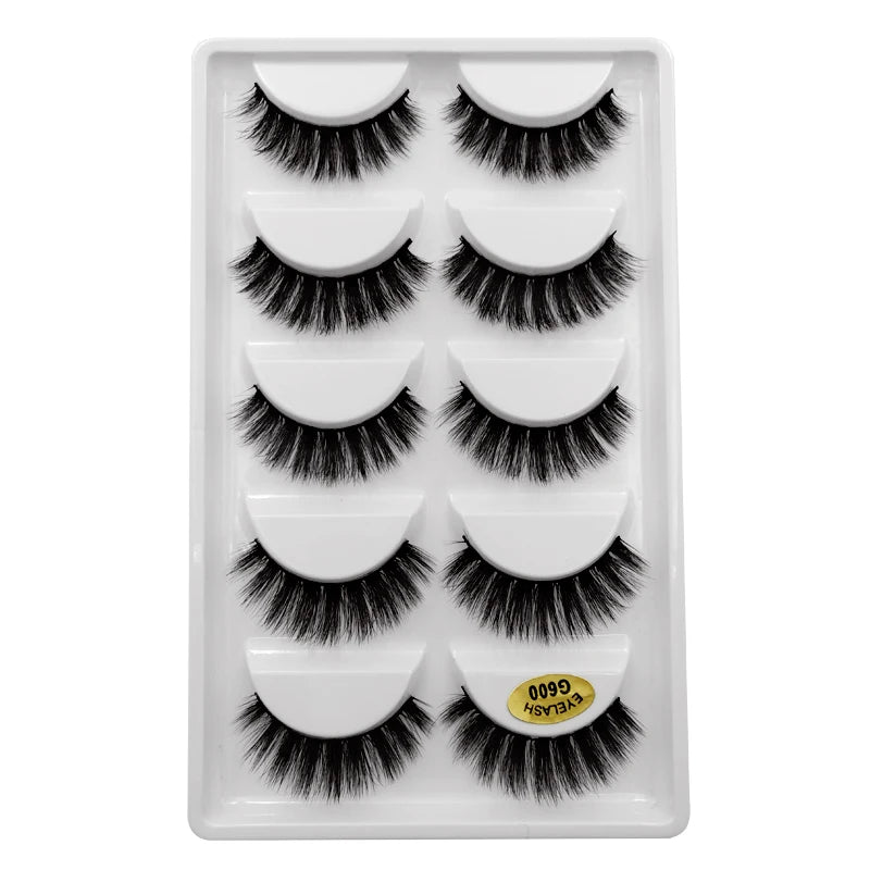 3/5 Pairs Fluffy Mink Eyelashes Thick 3d Lashes False Eyelashes Dramatic Wispy Flared Eyelash Makeup Eyelash Extension G600