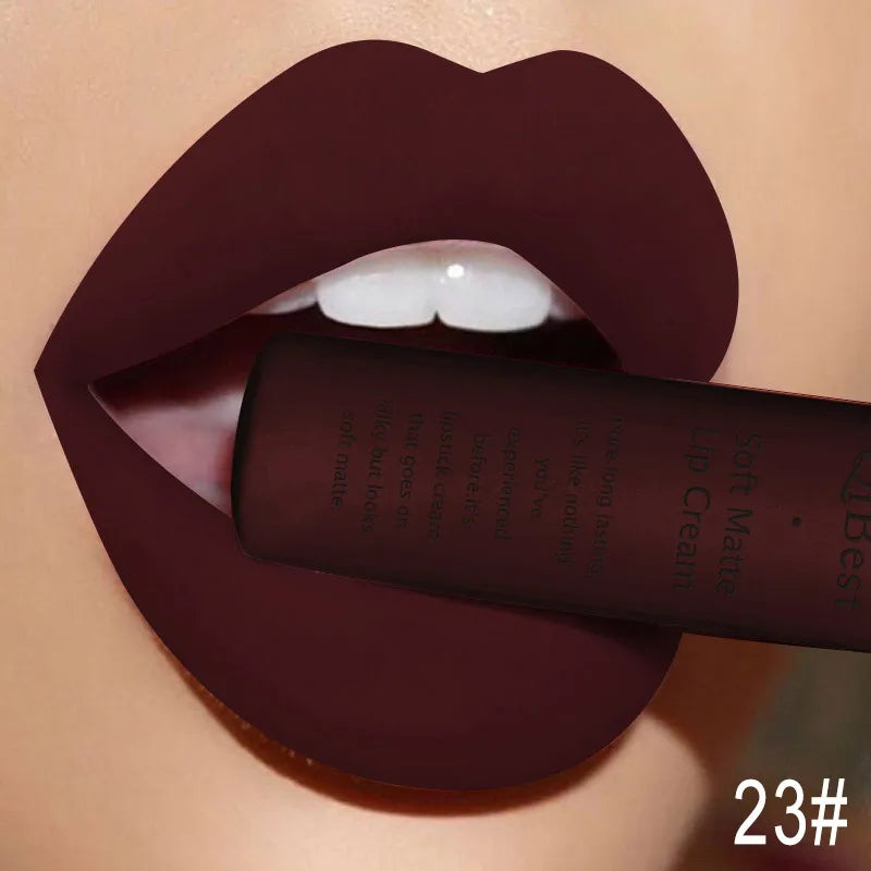 Matte Velvet Red Lipstick Waterproof  Black Lip Gloss Long Lasting Non-marking Sexy Lipgloss Makeup Liquid Lipsticks Lip Tint