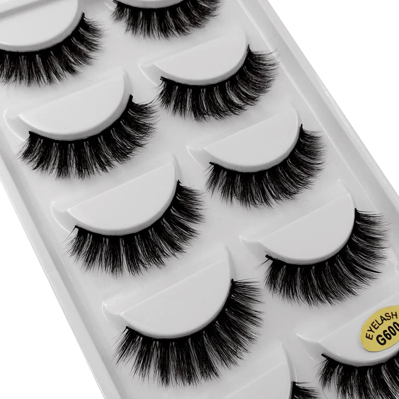 3/5 Pairs Fluffy Mink Eyelashes Thick 3d Lashes False Eyelashes Dramatic Wispy Flared Eyelash Makeup Eyelash Extension G600