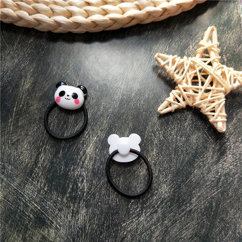 2PCS Cute New Cartoon Panda BB Clips Kids Hairpins Baby Clips Headdress Elastic Hair Bands Girls Accessories Children Headwear