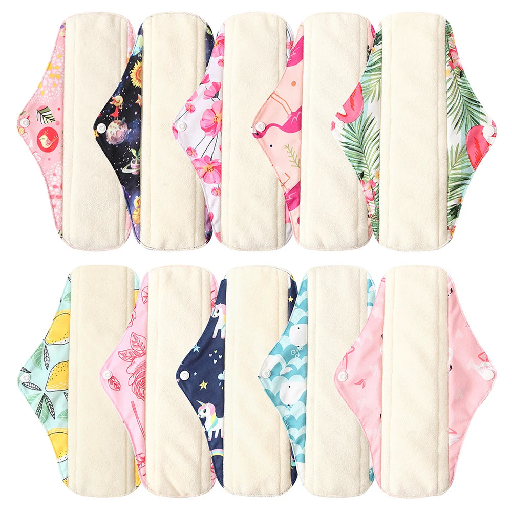 Ohbabyka Panty Liner Cloth Menstrual Pad Mama Sanitary Reusable Soft Washable Charcoal Period Napkins