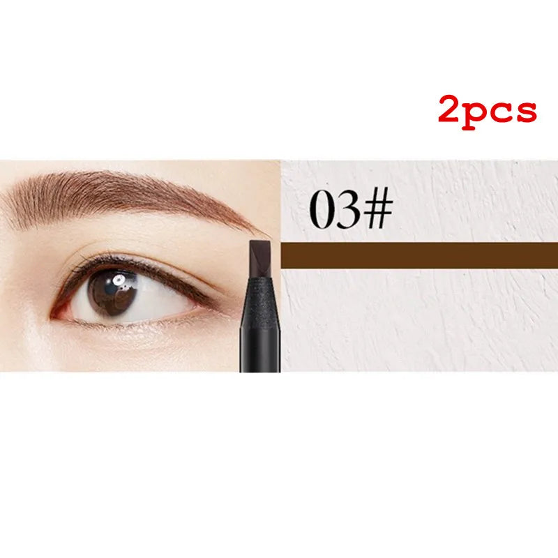 White Eyebrow Pencil Cosmetic Pen Brush for Eyeshadow Natural Long-Lasting Brows Tint Waterproof Eye Brow Makeup Set Beauty