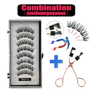 2 Pairs 5 Magnet Magnetic False Eyelashes 3D Natural magnetic Lashes Handmade Mink Eye Lashes faux cils magnetique