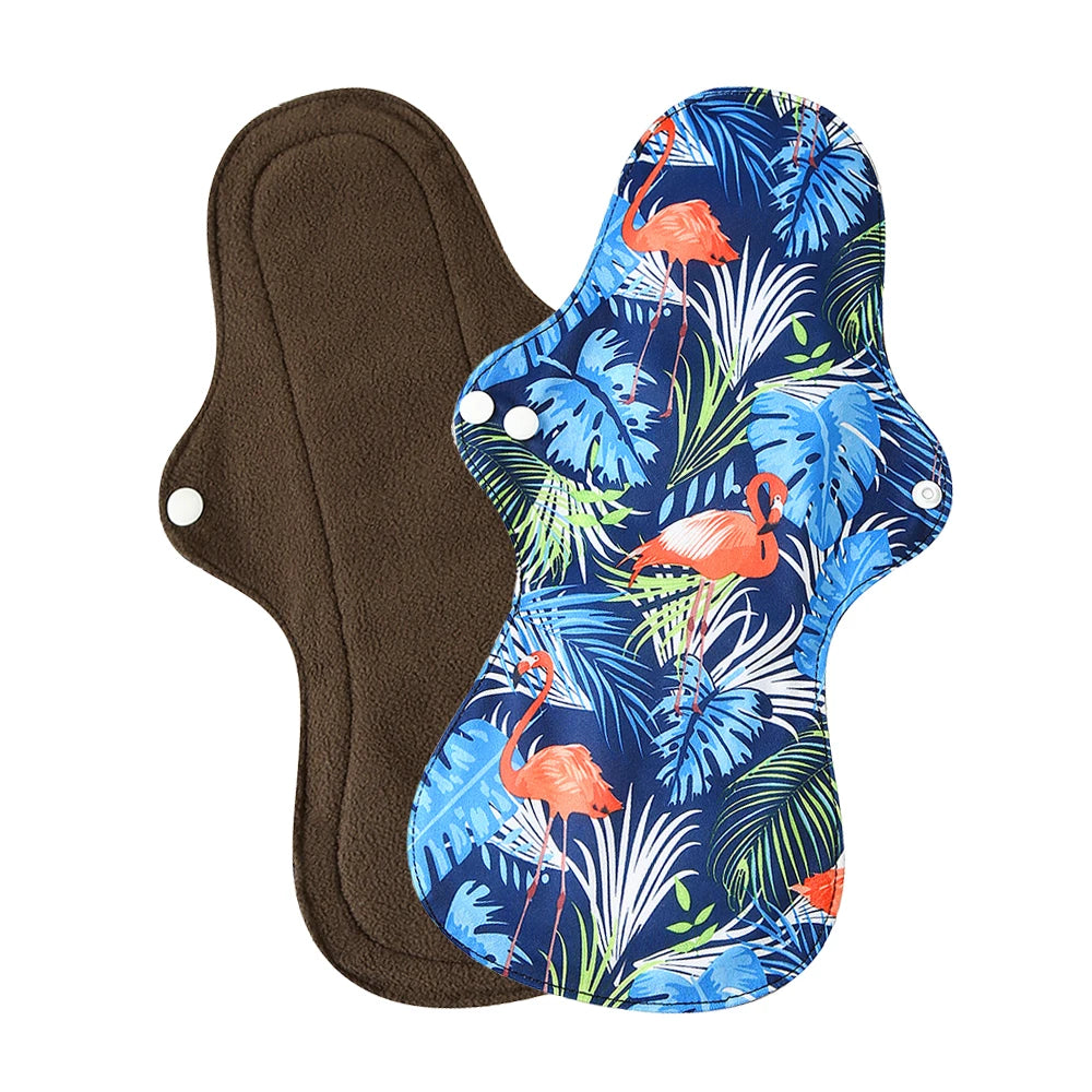 Menstrual Pads Heavy Flow Reusable Waterproof Panty Liner Bamboo Charcoal Sanitary Napkin Washable Overnight Period Cloth Pads