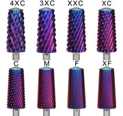 RolinStar 6.6 Safety Large Diamond Crystal Trapezium Tapered Barrel purple  steel Carbide milling cutter nail drill bit