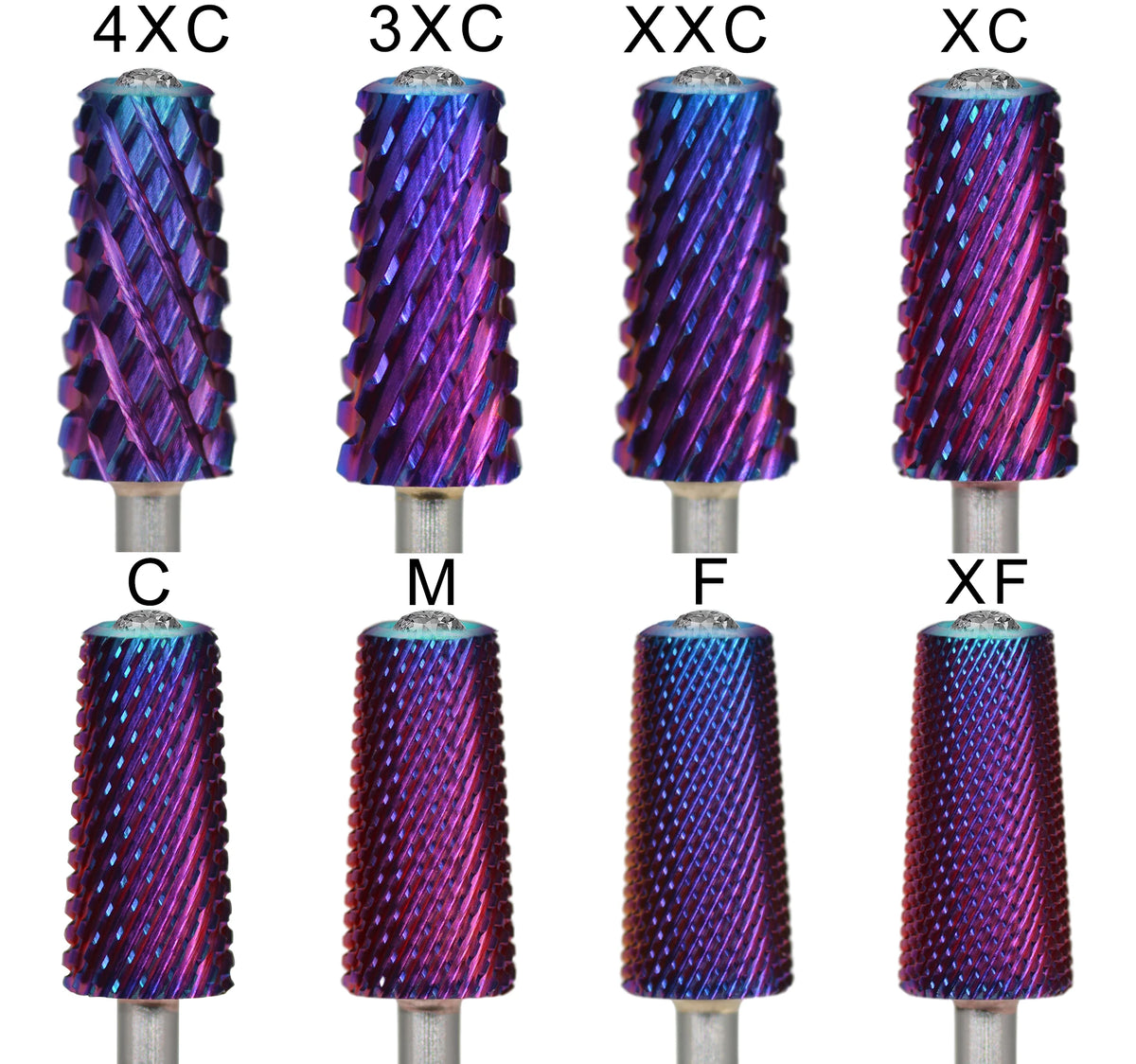 RolinStar 6.6 Safety Large Diamond Crystal Trapezium Tapered Barrel purple  steel Carbide milling cutter nail drill bit