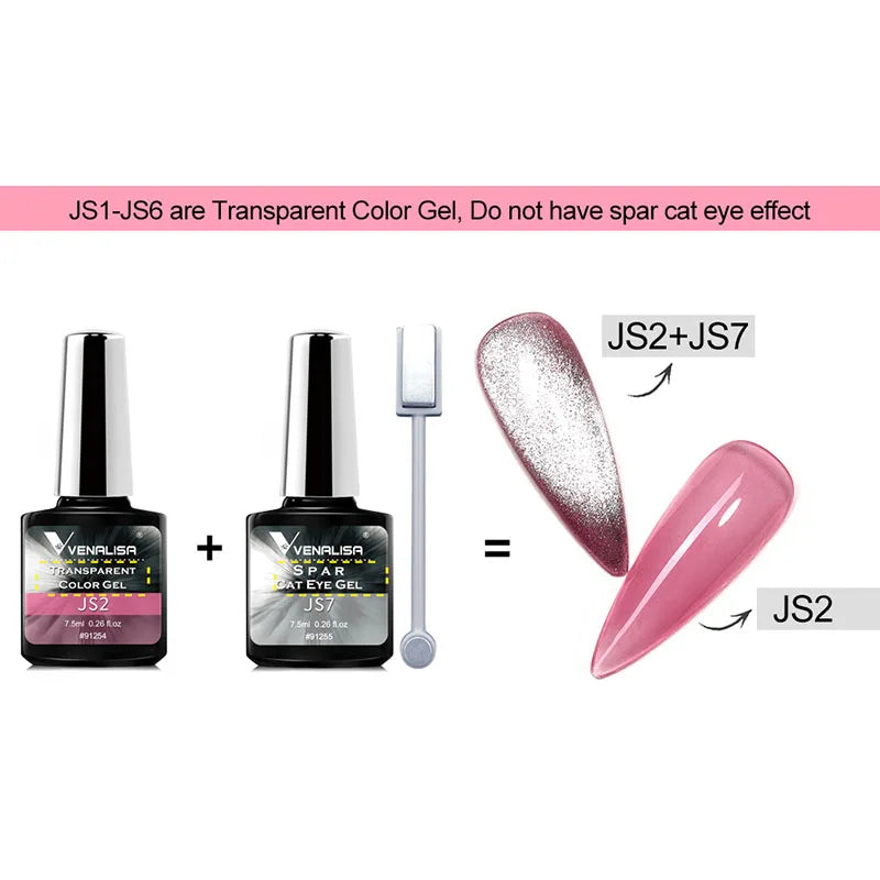 VENALISA 7.5ML 9D Cat Eye Hybrid Varnishes Gel SPAR Cat Eye Gel Nail Polish Set For Manicure Chameleon Jelly Color Gel UV Base