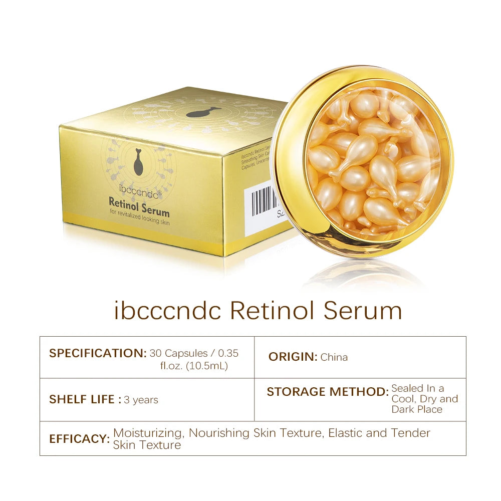 Retinol Capsule Essence Facial Brighten Serum Moisturizing Nourishing Anti-Wrinkle Vitamin E Face Serum Hyaluronic Acid Skincare