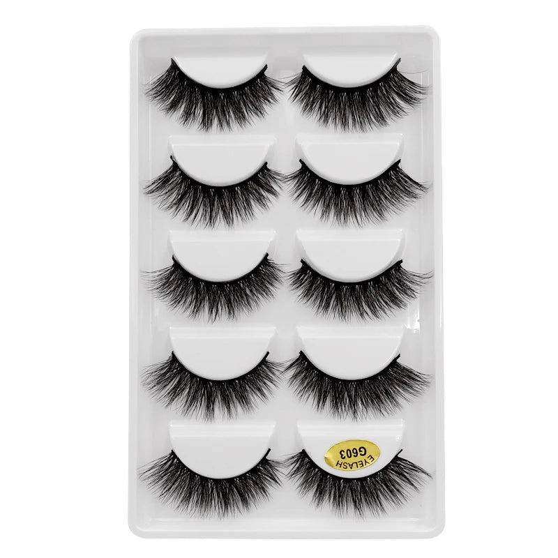 3/5 Pairs Fluffy Mink Eyelashes Thick 3d Lashes False Eyelashes Dramatic Wispy Flared Eyelash Makeup Eyelash Extension G600