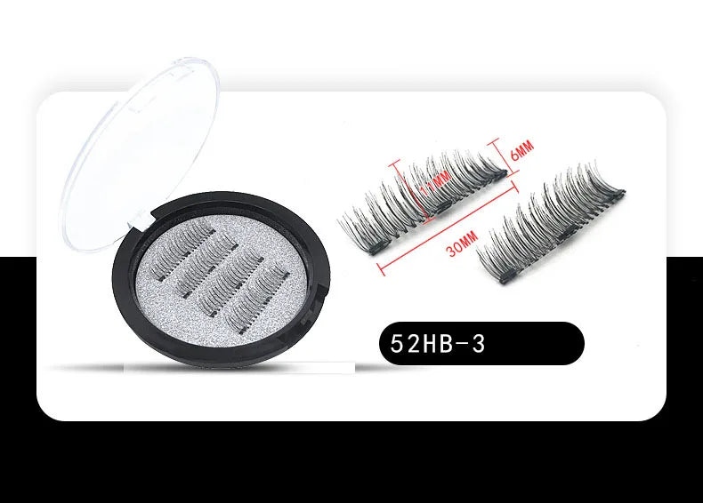 Three Magnet False Eyelashes No Trace of Glue Free 3d Magnetic Eyelashes Reuse Quick Stick Double/Four Magnetic Lashes Makeup