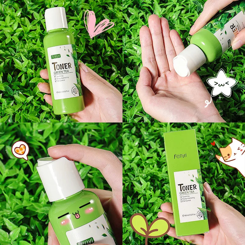 LAIKOU Green Tea Face Tonic Hydration Smooth Facial Toner Skin Care Oil Control Moisturizing Nourishing Soften Skin Cosmetics