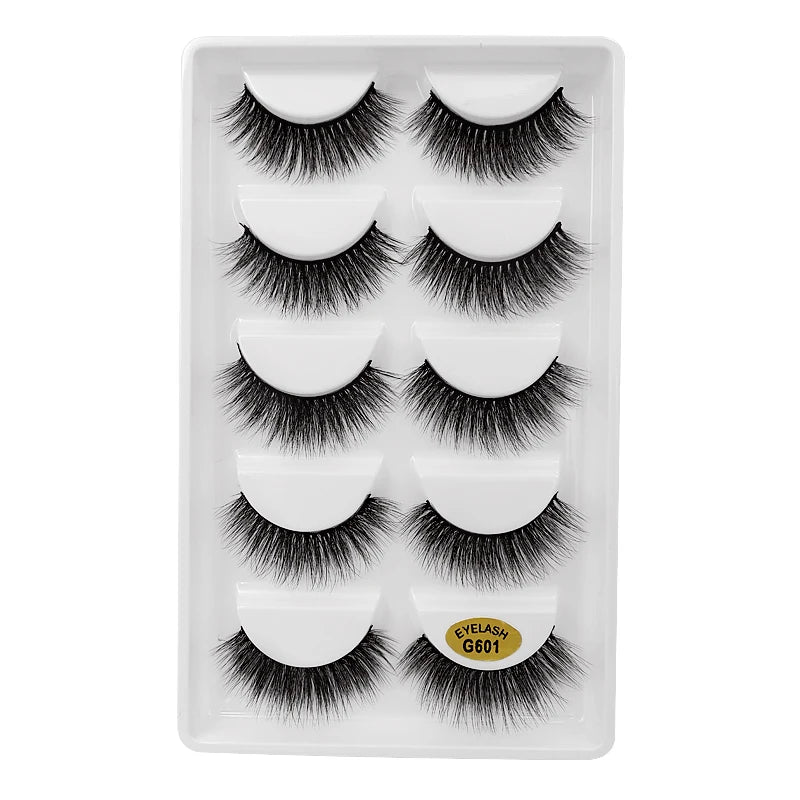 3/5 Pairs Fluffy Mink Eyelashes Thick 3d Lashes False Eyelashes Dramatic Wispy Flared Eyelash Makeup Eyelash Extension G600