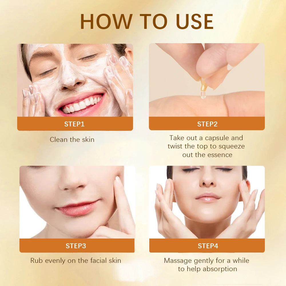 Retinol Capsule Essence Facial Brighten Serum Moisturizing Nourishing Anti-Wrinkle Vitamin E Face Serum Hyaluronic Acid Skincare