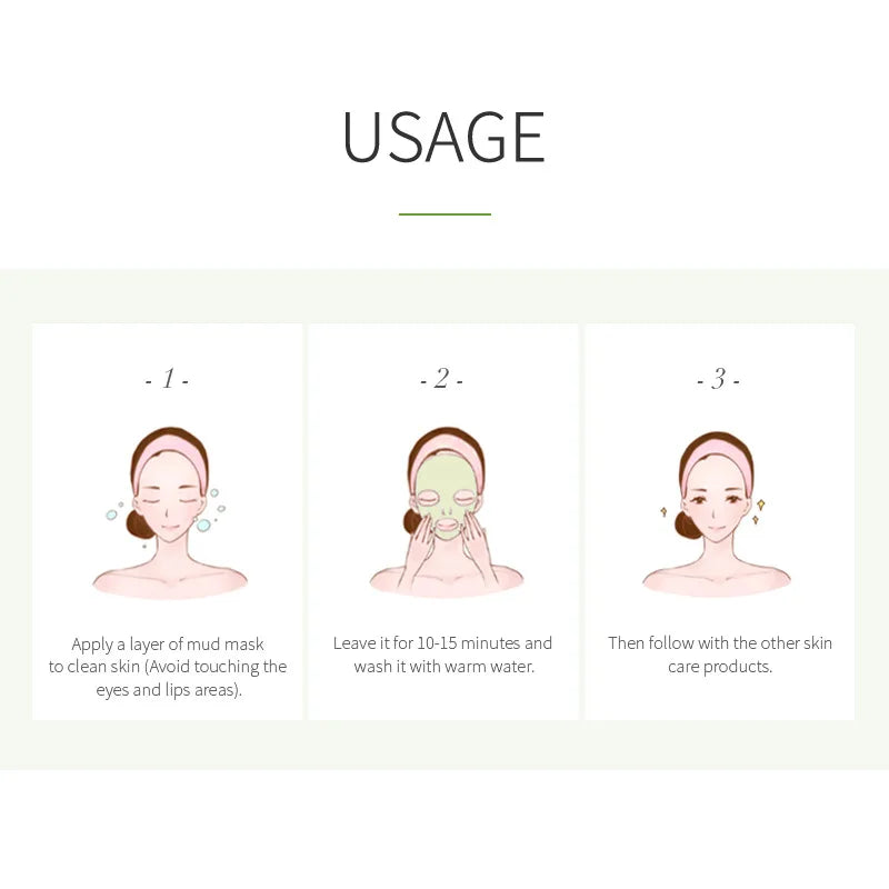 LAIKOU 7pcs Matcha Green Clay Mud Face Mask Night Facial Packs Dark Circle Moisturize Mask for Facecare