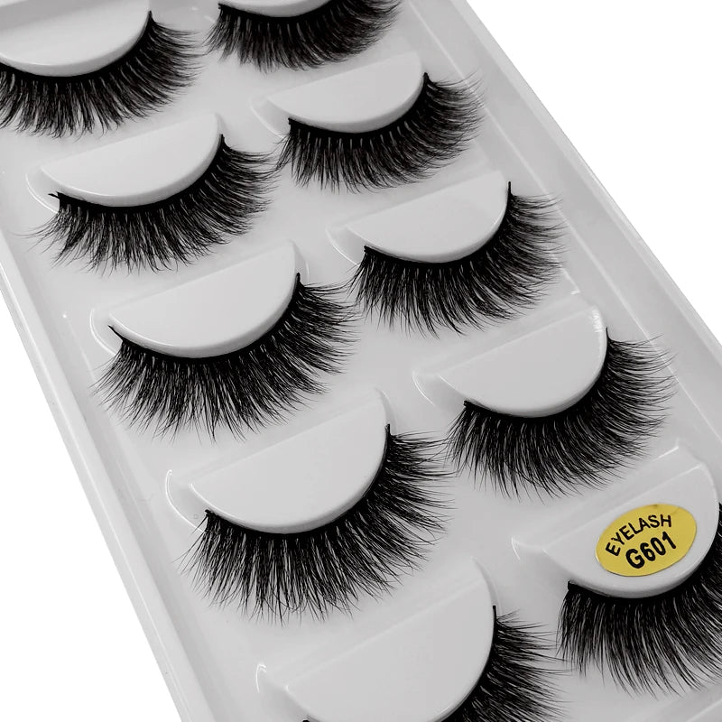 3/5 Pairs Fluffy Mink Eyelashes Thick 3d Lashes False Eyelashes Dramatic Wispy Flared Eyelash Makeup Eyelash Extension G600