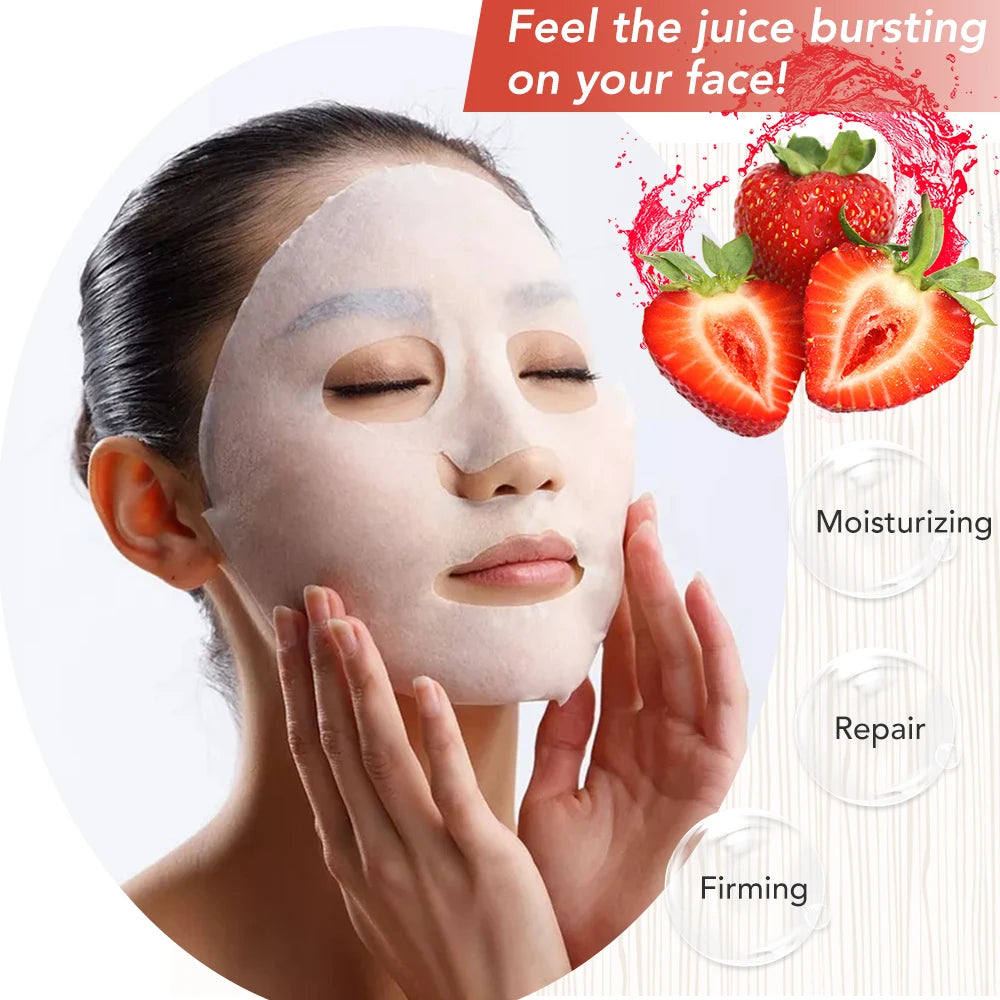 AILKE Whitening Moisturizing Hydration Facial Mask With Vitamin C, Hyaluronic Acid, Anti-wrinkle Face Skin Care Korean Cosmetics