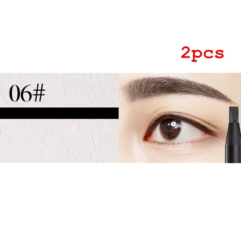 White Eyebrow Pencil Cosmetic Pen Brush for Eyeshadow Natural Long-Lasting Brows Tint Waterproof Eye Brow Makeup Set Beauty