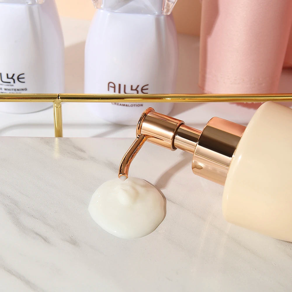 AILKE Collagen Whitening Body Lotion, Intense Moisturizing Cream, Reduce Black Spots, Wrinkles, With Nicotinamide, Arbutin