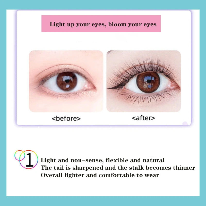 Anlinnet  Sandwich Eyelashes Professional Makeup Individual Lashes Cluster Natural Fluffy Eyelashes 10D Mink False Eyela