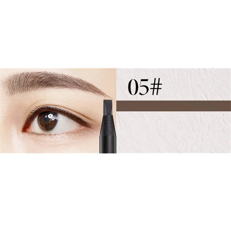 White Eyebrow Pencil Cosmetic Pen Brush for Eyeshadow Natural Long-Lasting Brows Tint Waterproof Eye Brow Makeup Set Beauty