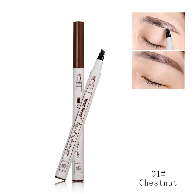 Music Flower Brand 4 Colors Eyebrow Pencil Fine Sketch Liquid Eyebrow Pen Waterproof Tattoo Super Durable Eye Brow eyebrow gel