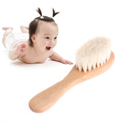 Wooden Handle Brush Baby Hairbrush Newborn Hair Infant Comb Head Massager