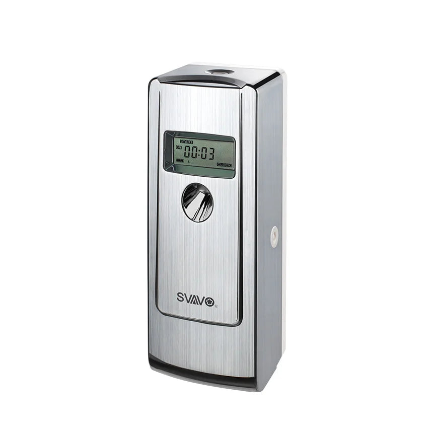 SVAVO Liquid Air Freshener Dispenser Wall Mounted Automatic Fragrance Perfume Spray Room Toilet Odor Eliminator LCD Programmable