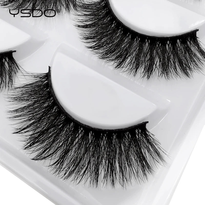 3/5 Pairs 3D Faux Mink Hair Soft Eyelashes Natural Thick Long False Eyelashes Dramatic Fake Lashes Handmade Eyelashes Faux Cils