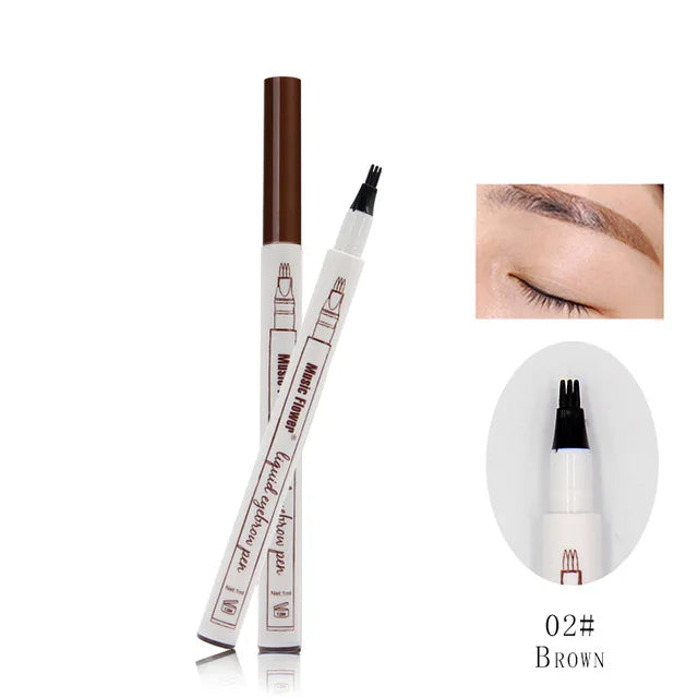 Music Flower Brand 4 Colors Eyebrow Pencil Fine Sketch Liquid Eyebrow Pen Waterproof Tattoo Super Durable Eye Brow eyebrow gel