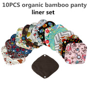 10pcs Health Feminine Hygiene bamboo Panty Liner Reusable Waterproof Bamboo Material Menstrual Cloth Sanitary Pads